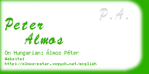 peter almos business card